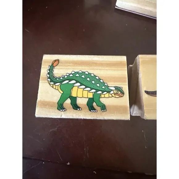 Lot Of Wooden Rubber Ink Stamp Set Dinosaur Scrapbook Arts And Crafts Kids 226 - Picture 13 of 13
